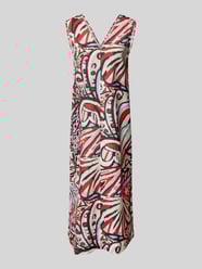 Leinenkleid mit V-Ausschnitt und Seitenschlitzen von Christian Berg Woman - 31