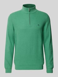 Gebreide pullover met labelstitching van Fynch-Hatton Groen - 11