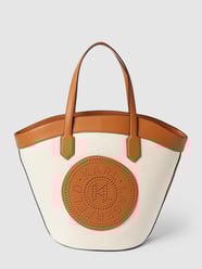 Torba shopper z dodatkiem lnu model ‘tulip’ od Karl Lagerfeld Beżowy - 42