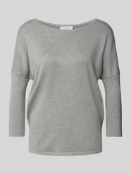 Gebreide pullover met ronde hals, model 'JONE' van FREE/QUENT Grijs / zwart - 36