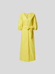 Hemdblusenkleid mit Taillengürtel von Lu Li Lina Gelb - 3