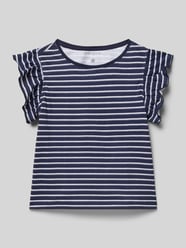 T-shirt o kroju regular fit z falbankami od Blue Seven - 16