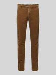 Slim fit corduroy broek met achterzakken, model 'Lupus' van Mmx Bruin - 7