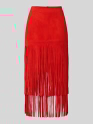 Lederrock mit Fransen und rückseitigem Reißverschluss von Marc Cain - 14