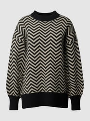 Gebreide pullover met zigzagmotief, model 'LUCIA' van Object - 45