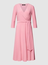 Midi jurk met diepe V-hals, model 'CARLYNA' van Lauren Ralph Lauren Roze - 32