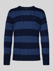 Strickpullover mit Logo-Stitching von Polo Ralph Lauren Blau - 32