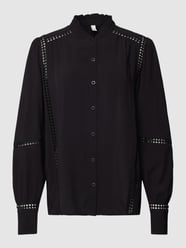 Overhemdblouse van viscose met ajourpatroon van QS by s.Oliver Grijs / zwart - 8