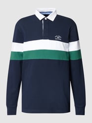 Sweatshirt mit Polokragen im Colour-Blocking-Design von Christian Berg Men Blau - 4