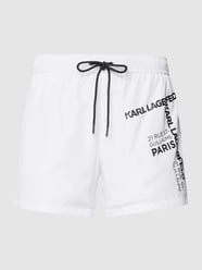 Badehose mit Eingrifftaschen von Karl Lagerfeld Beachwear Weiß - 37
