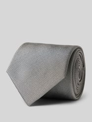 Fijn gestructureerde zijden stropdas (7 cm) van Willen Grijs / zwart - 30