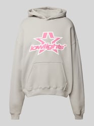 Hoodie met labelprint, model 'Superstar' van Low Lights Studios Grijs / zwart - 30