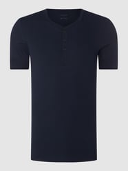 Serafino-Shirt mit Rippenstruktur  von Schiesser Blau - 35