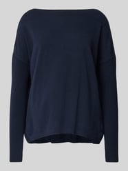 Strickpullover mit U-Boot-Ausschnitt von More & More Blau - 44