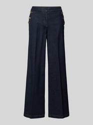 Wide Leg Jeans mit Bügelfalten von comma Blau - 26