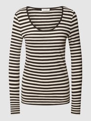 Longsleeve mit Streifenmuster von Marc O'Polo Braun - 35