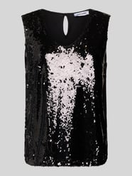 Top met bandjes, V-hals en pailletten van More & More - 18