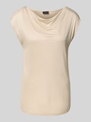 Regular Fit T-Shirt mit Wasserfallausschnitt von s.Oliver BLACK LABEL Beige - 33
