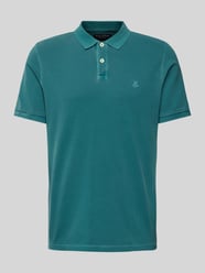 Regular Fit Poloshirt mit Label-Stitching von Marc O'Polo Blau - 22