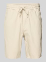 Korte broek van een mix van katoen en linnen, model 'LINUS' van Only & Sons Beige - 8