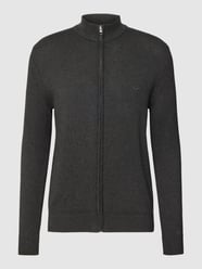 Strickjacke mit Label-Stitching von s.Oliver RED LABEL Grau / Schwarz - 44