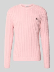 Slim Fit Strickpullover reine Baumwolle von REVIEW Pink - 45