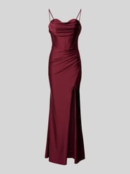 Abendkleid mit Raffungen von Mascara Rot - 14