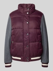 Regular Fit Steppjacke mit Stehkragen von Milano Italy Bordeaux - 10