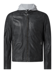 Lederjacke mit abnehmbarer Kapuze Modell 'Rylo' von Gipsy Grau - 25