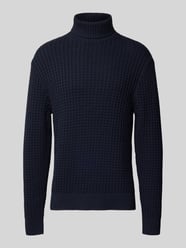 Golf o kroju regular fit z fakturą wafla model ‘TOM’ od Selected - 1