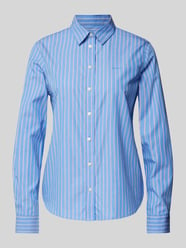 Hemdbluse mit Label-Stitching von Gant Blau - 6