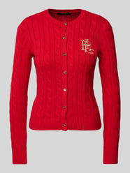 Strickcardigan mit Zopfmuster Modell 'RALHAN' von Lauren Ralph Lauren Rot - 28