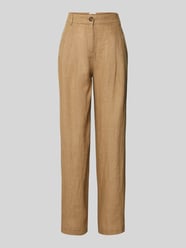 Wide Leg Leinenhose mit Bundfalten von Christian Berg Woman Beige - 40