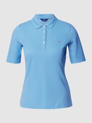 Poloshirt mit Label-Stitching von Gant Blau / Türkis - 46