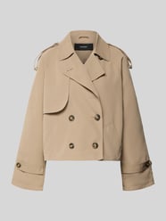 Trencz o kroju boxy fit z dwurzędowym zapięciem na guziki model 'CHLOE' od VERO MODA - 11
