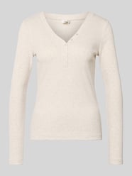 Bluzka z długim rękawem o kroju slim fit z ozdobną listwą guzikową od s.Oliver RED LABEL - 34