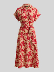 Sukienka casualowa o linii A z odpinanym, dopasowanym materiałowo paskiem. od Lauren Ralph Lauren - 1