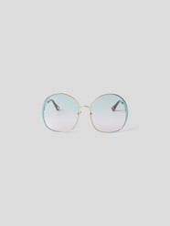 Sonnenbrille im Metallic-Look von Chloé Blau / Türkis - 8