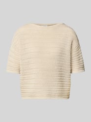 Strickshirt mit U-Boot-Ausschnitt Modell 'Pinse breath' von OPUS Beige - 3