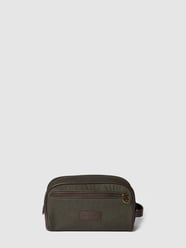 Toilettas met labeldetail van Barbour Bruin - 8