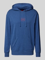 Hoodie mit Label-Print Modell 'Laze' von HUGO Blau - 36