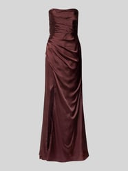 Avondjurk van satijn in off shoulder-look met loopsplit van Luxuar - 11