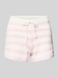 Strickshorts mit Streifenmuster und Label-Stitching von GUESS Jeans Pink - 2