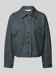 Boxy fit overshirt met visgraatlook van Tom Tailor Grijs / zwart - 34