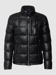 Leren jack met labelpatch van Blauer Usa Grijs / zwart - 19