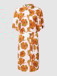 Hemdblusenkleid aus Viskose mit Allover-Muster Modell 'Nasma' von Another Label Orange - 4