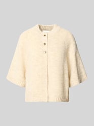 Relaxed Fit Cardigan mit Woll-Anteil Modell 'Benutta' von Neo Noir Beige - 41