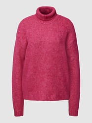 Gebreide pullover met opstaande kraag, model 'Sarla' van Kaffe Roze - 39
