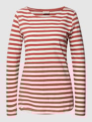 Shirt met lange mouwen en streepmotief, model 'Slub' van Milano Italy Oranje - 31