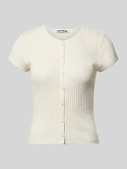 t-shirt o kroju slim fit z pełną listwą guzikową model 'AJOUR' od REVIEW - 20